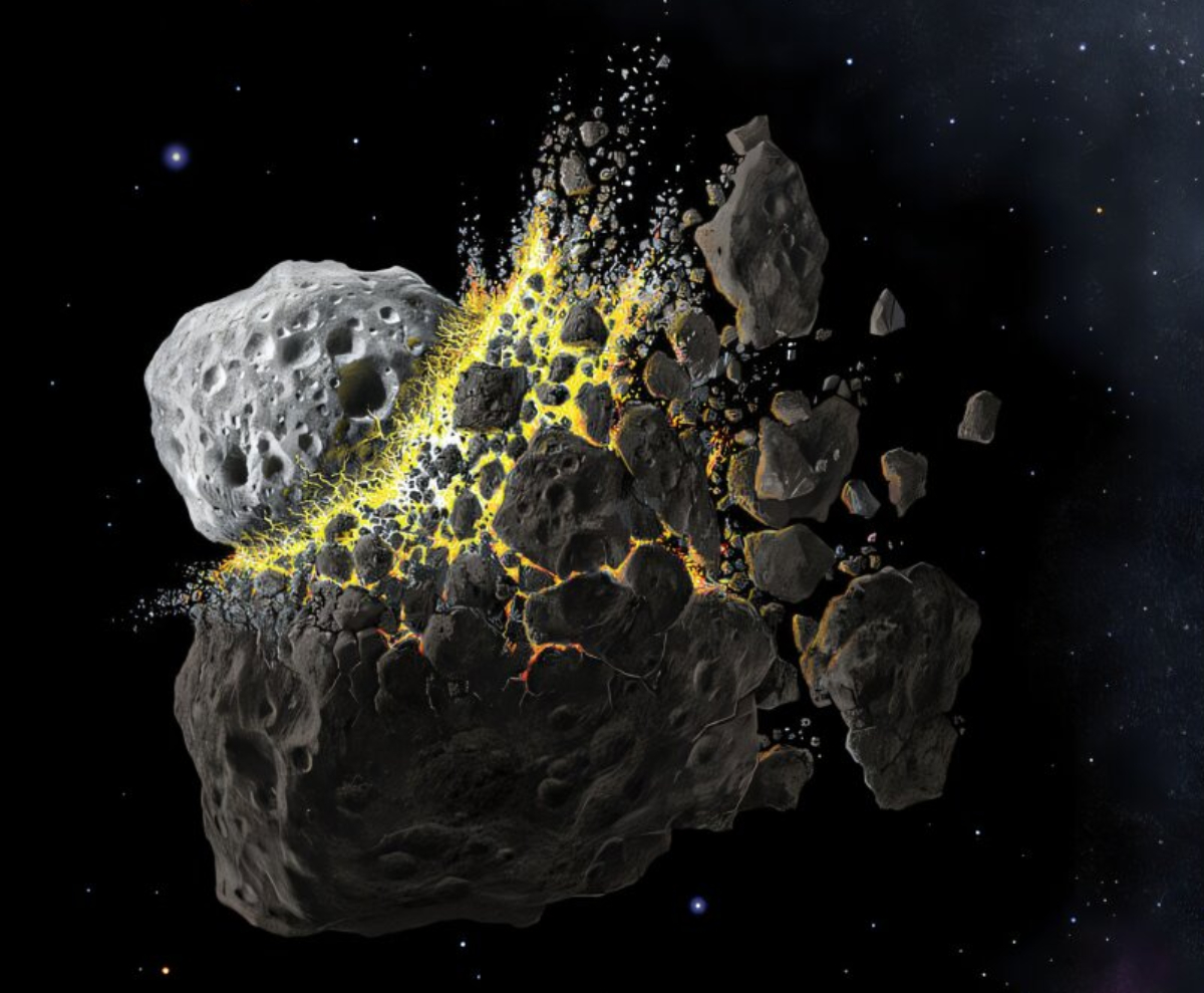 Meteoritické bombardování vnitřní Sluneční soustavy před 800 miliony let mohlo být důsledkem katastrofálního rozpadu planetky