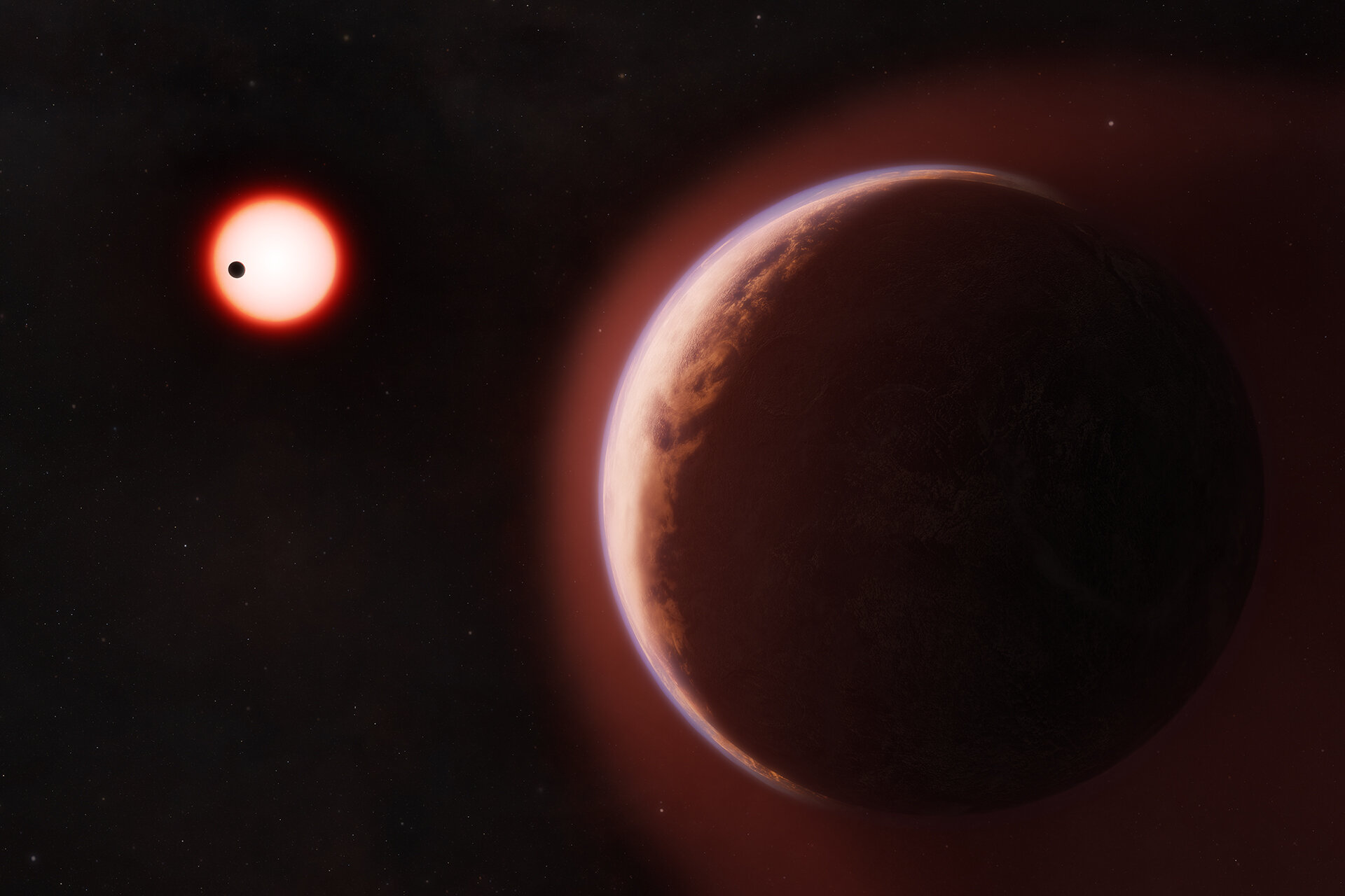 Astronomové poprvé detekovali atmosféru kamenné planety podobné Zemi, která obíhá v obyvatelné zóně