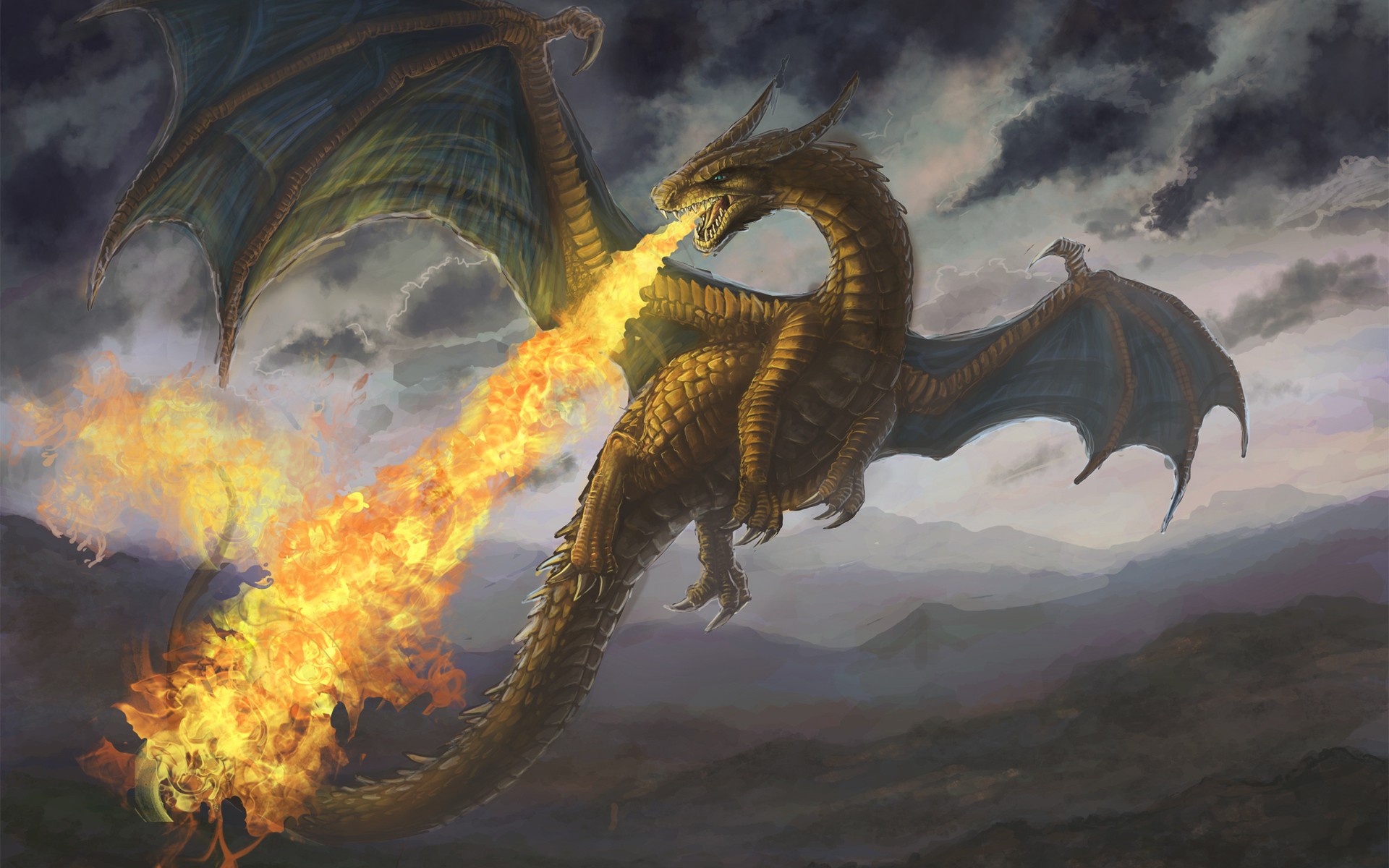 Fire Breathing Dragon Tattoo - wide 5