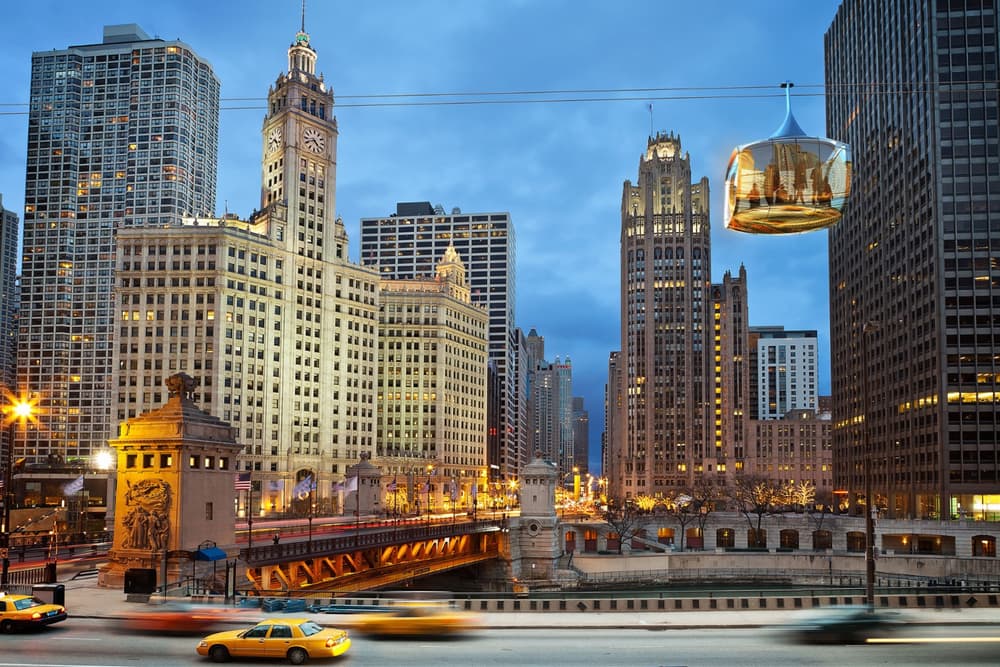 Nová atrakce: V Chicagu plánují postavit elegantní lanovku Chicago