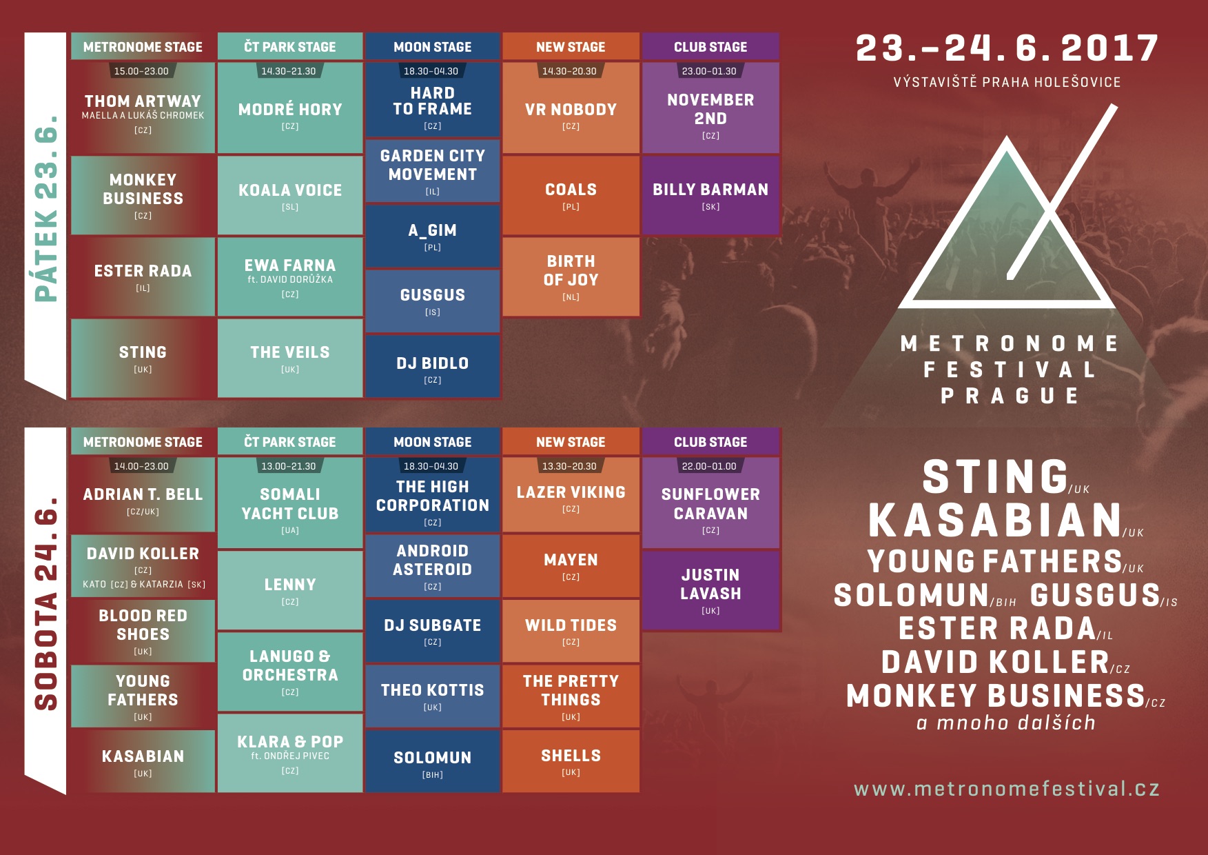 Metronome Festival Světová i tuzemská špička rocku, popu a elektroniky