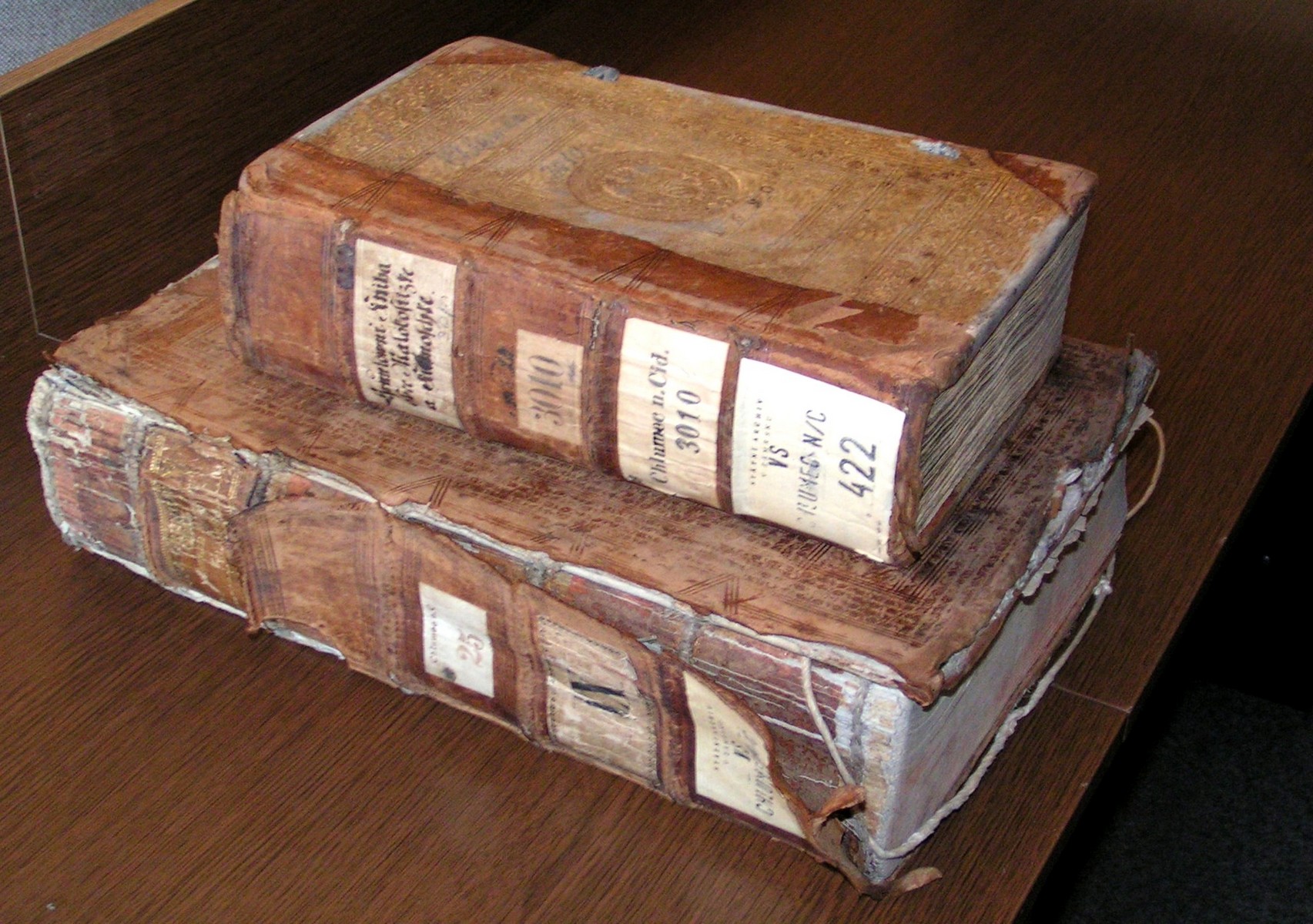 Gruntovní knihy pro Klamoš 1690 a 1810.