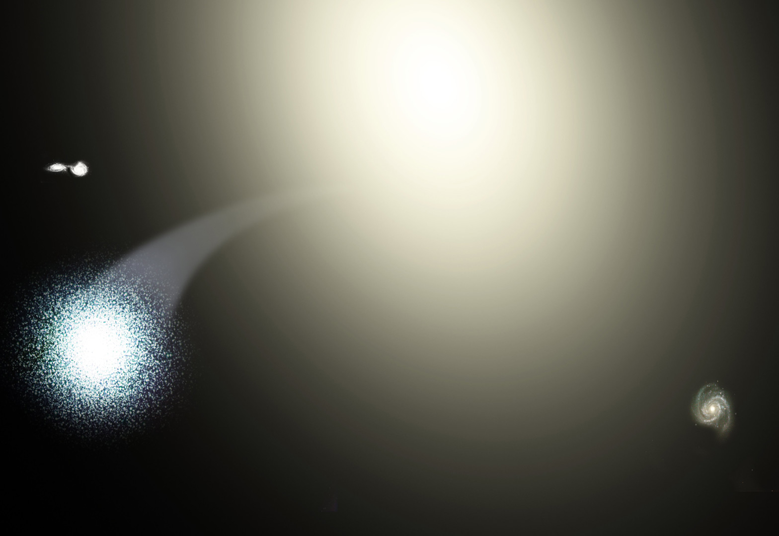 <p>Hvězdokupa HVGC-1 vyvržená z eliptické galaxie M87</p>
