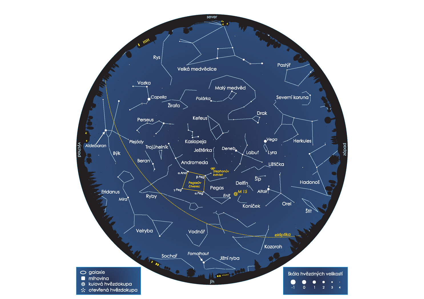 Mapa noční oblohy - 