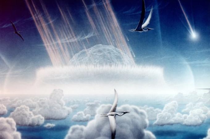 Pád meteoritu na konci křídy