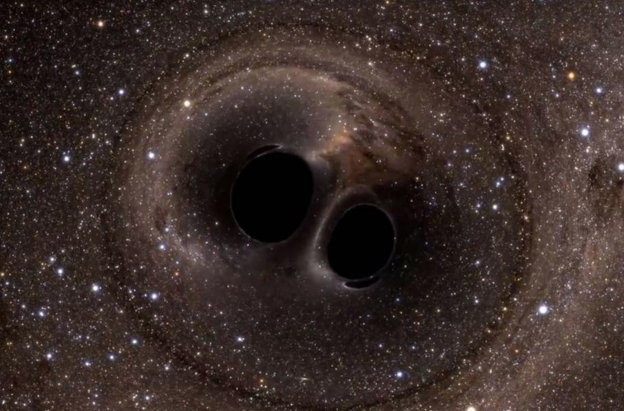 Kolize dvojice supermasivních černých děr