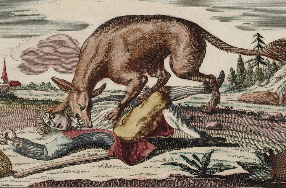 Gevaudanská bestie – šelma odolávala lovcům tři roky. <em>(ilustrace: Wikimedia Commons, Gallica Digital Library, CC0)</em>