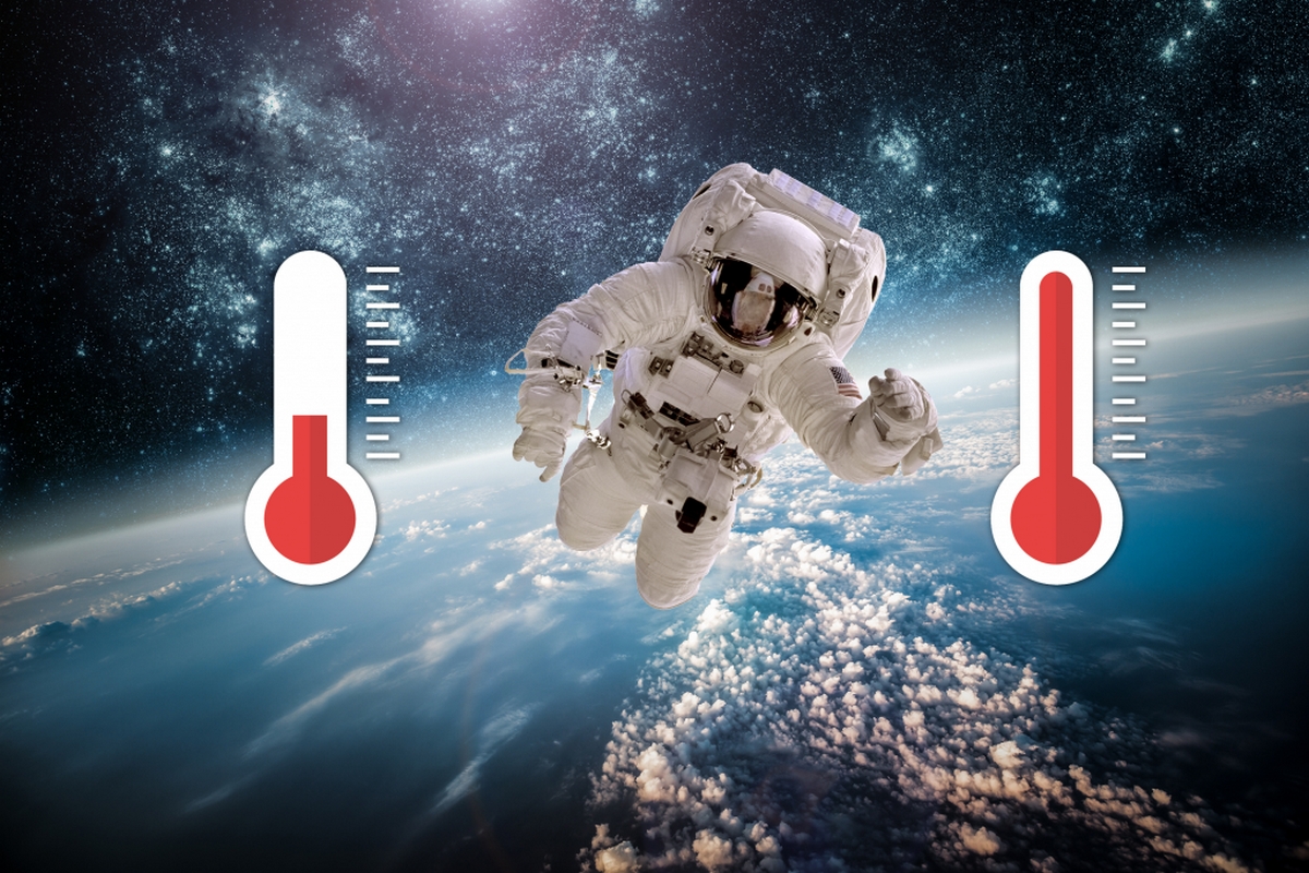 <p>Astronauté musí ve vesmíru čelit obrovským teplotním rozdílům. Například na slunné straně Měsíce může být teplota vyšší než na Sahaře. Na odvrácené straně teplota padá až k –170 °C.</p>
