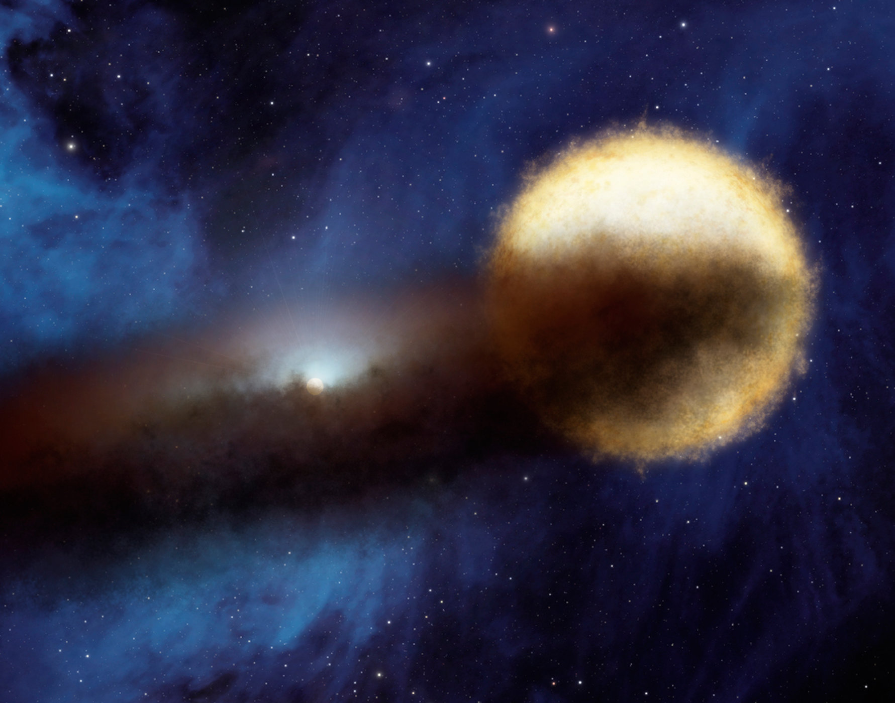 <p>Vizualizace podivné dvojhvězdy Epsilon Aurigae.</p>