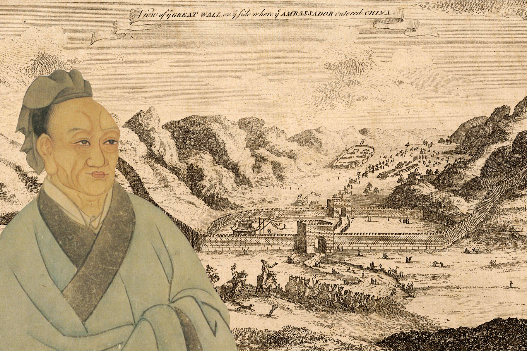 <p>První britská výprava k čínskému císaři v roce 1792, obrázek zachycuje příjezd družiny k Velké čínské zdi.</p>
