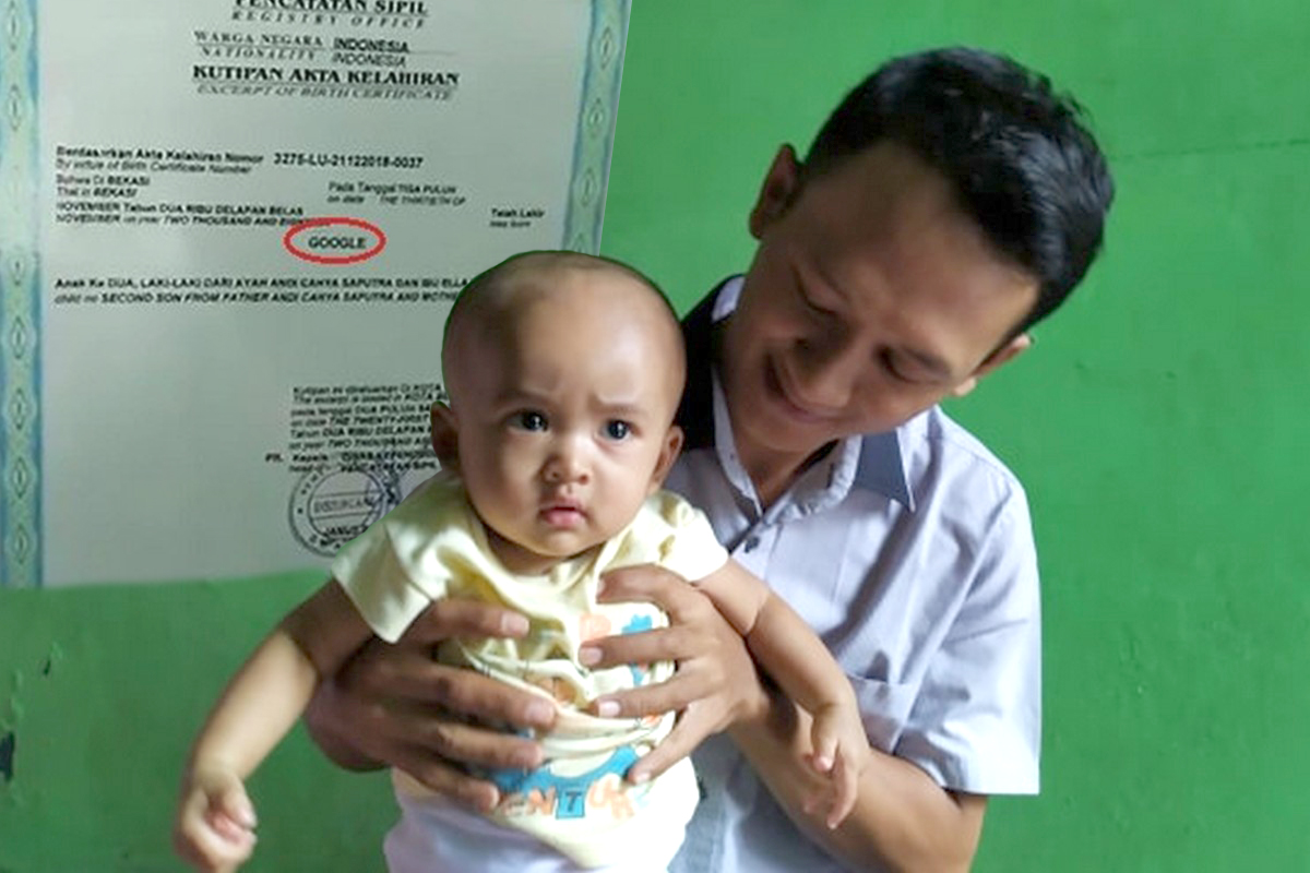 <p>Andi Cahya Saputra se svým synem Googlem.</p>