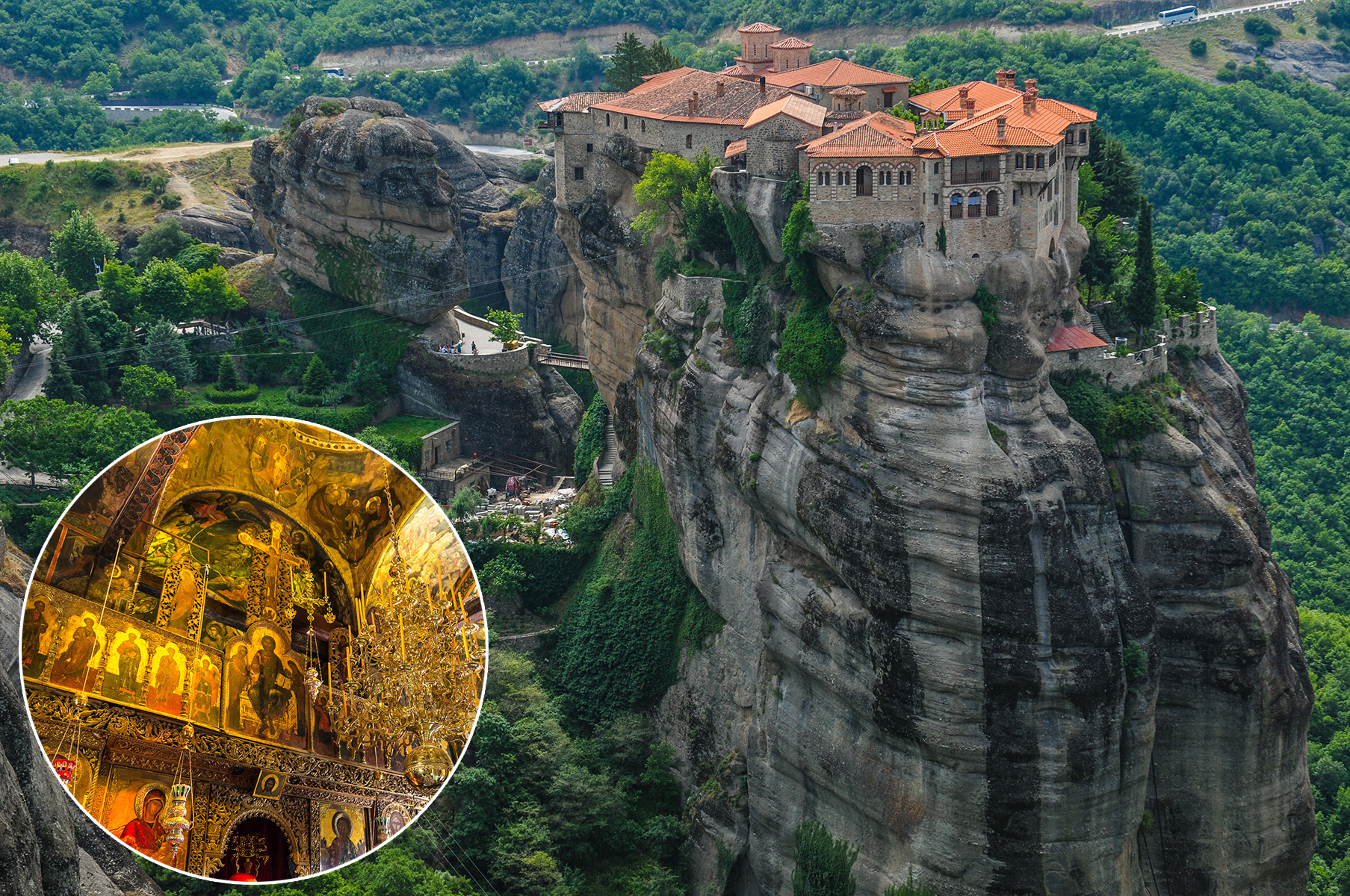 <p>Meteora neboli „zavěšeny ve vzduchu“ – tak kdysi příslušníci pravoslavné církve pojmenovali komplex klášterů na nepřístupných pískovcových skalách v řecké Thesálii. Mniši dodnes pečlivě opatrují nevídaně bohatou výzdobu klášterů i historický nábytek.</p>
