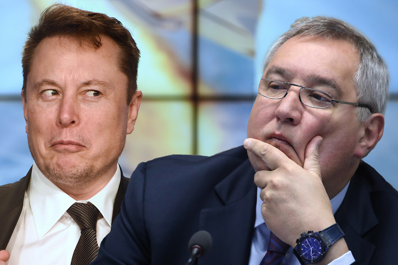 <p>Podle <strong>Dmitrije Rogozina</strong> (vpravo) není SpaceX o nic víc soukromou společností než Boeing nebo Lockheed Martin. Upozornil rovněž, že <strong>Elon Musk</strong> nestavěl Crew Dragon na vlastní pěst, nýbrž za peníze amerických daňových poplatníků.</p>