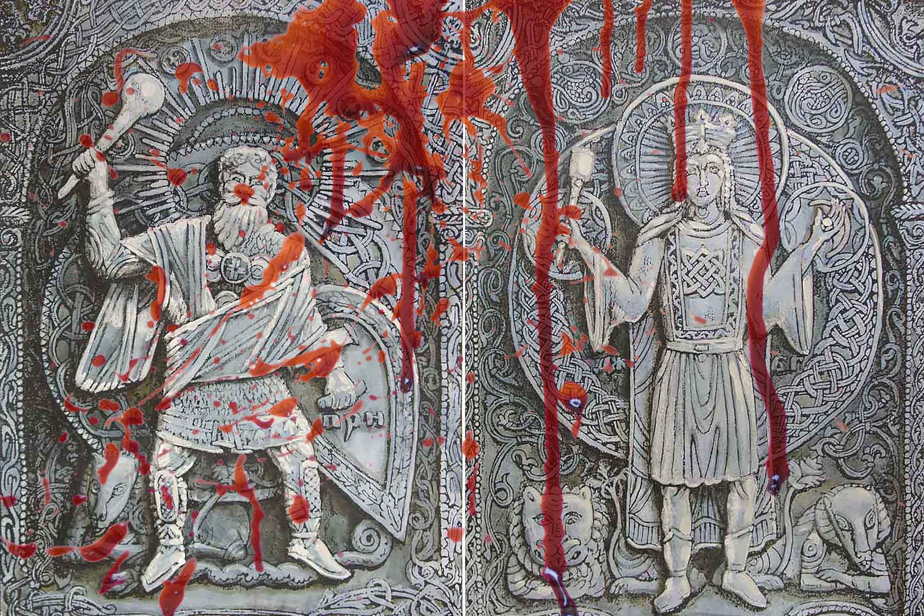 <p>Bohové <strong>Perun</strong> a <strong>Dažbog</strong> (ruské pojmenování Svarožice) v představě M. Presňjakova z roku 1998.</p>