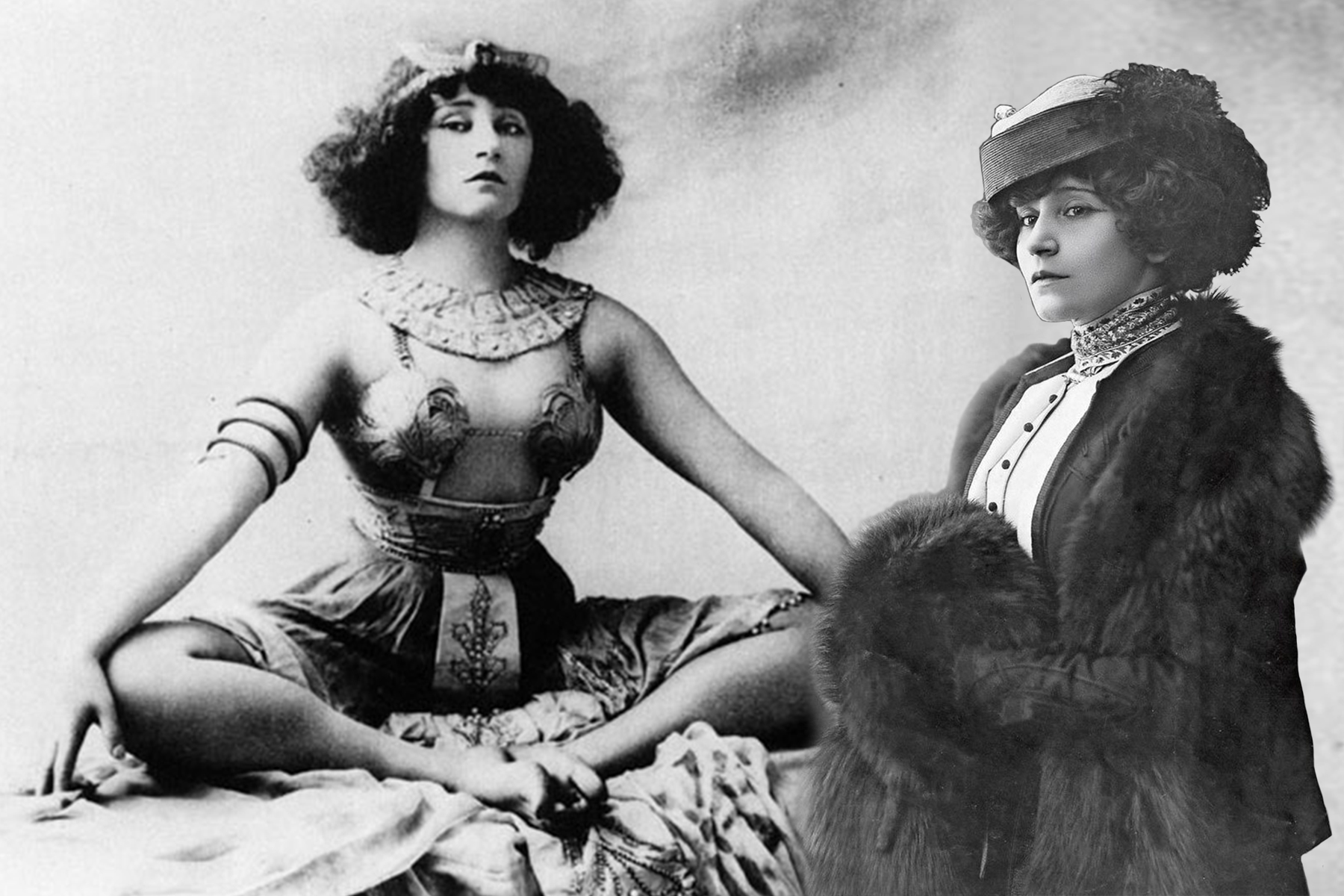 <p>Sidonie-Gabrielle Colette jako herečka ve hře <em>Sen o Egyptě</em>, Paříž 1907. Vpravo portrét od Henri Manuela.</p>