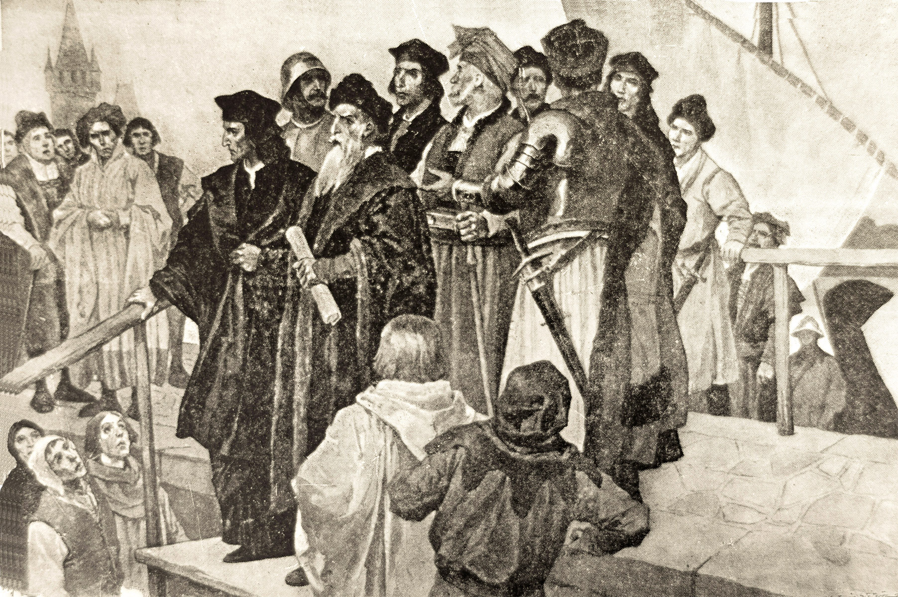 <p>České poselstvo připlulo po Bodamském jezeře do Basileje roku 1433 v představě Věnceslava Černého.</p>