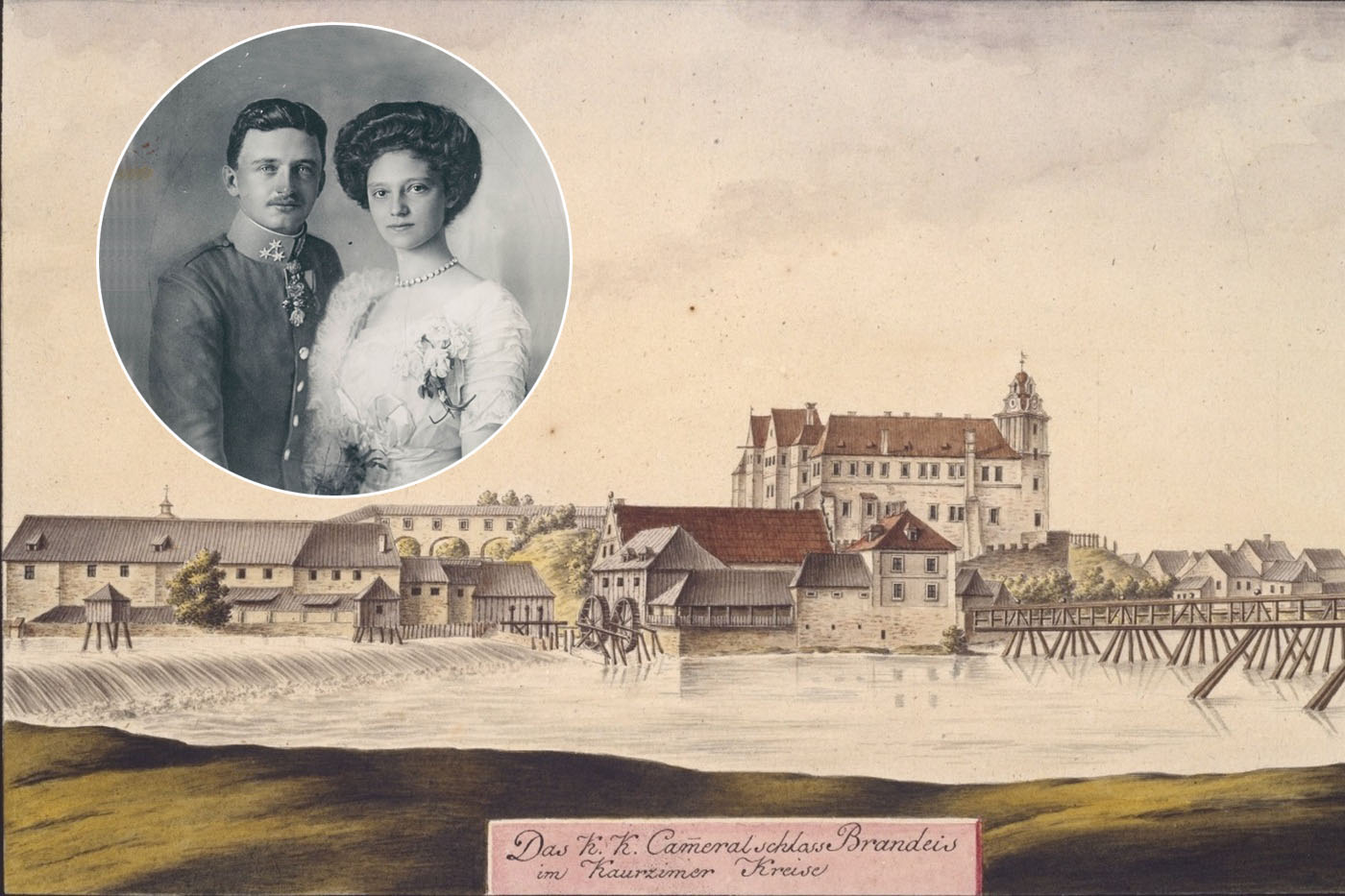 <p>Karel a Zita jako snoubenci. Fotografie rakouského fotografa Carla Pietznera z července 1911. V Brandýse na císařský pár nezapomněli - každoročně se tu koná Audience u císaře Karla I.</p>