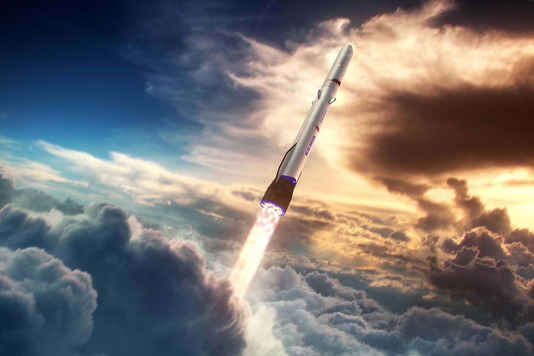 <h3>S největším krytem: New Glenn</h3><p>Firma <strong>Blue Origin</strong> již v testovacím režimu provozuje systém <strong>New Shepard</strong>, určený pro vynášení turistů na hranici vesmíru. Současně však společnost konstruuje skutečný nosič a nemá právě malé ambice: <strong>New Glenn o výšce 96 m, včetně aerodynamického krytu, a celkové hmotnosti zhruba 1 390 tun dopraví na nízkou dráhu až 45 t nákladu</strong>. Od konkurence se liší především průměrem, který má činit 7 m, tedy téměř dvojnásobek oproti <strong>Falconu 9</strong>. Blue Origin tak vyvíjí dosud největší aerodynamický kryt, jenž umožní vynést rozměrnější náklad. Znovupoužitelný první stupeň budou pohánět motory BE-4 na kapalný metan a kyslík, první start se plánuje na letošní rok. <em>(foto: Blue Origin, CC0)</em></p>