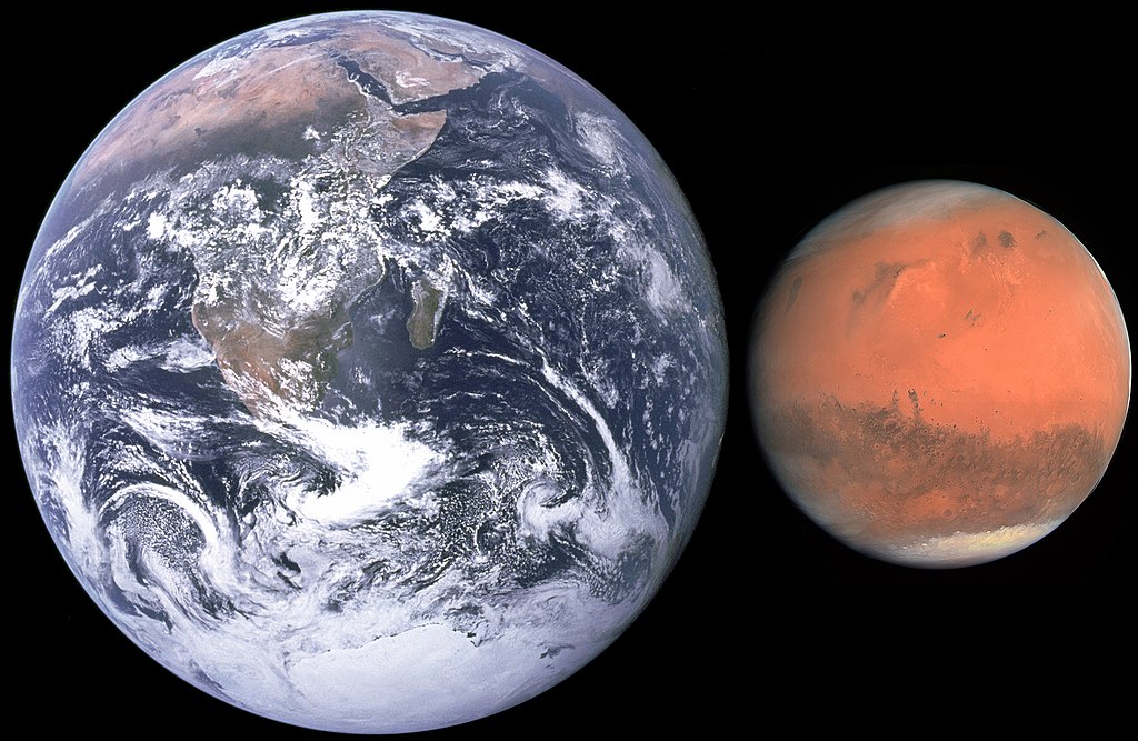 <p>Země a Mars</p>