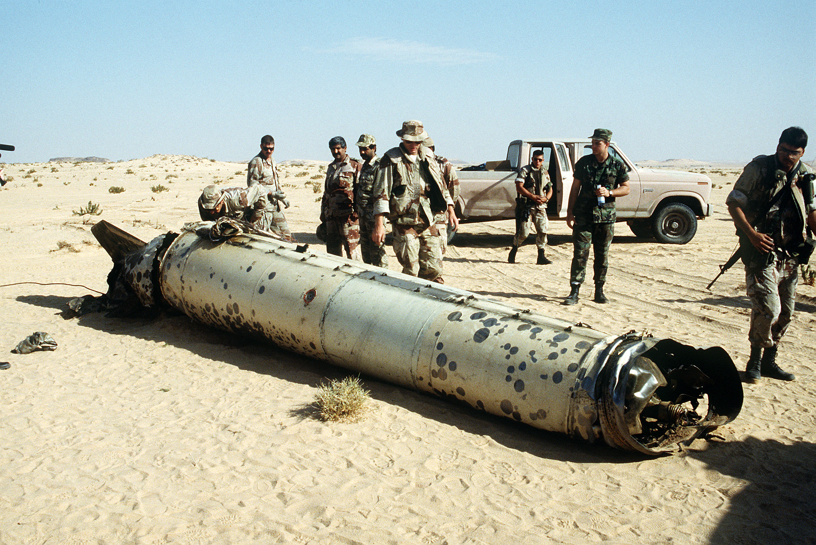 <p>Raketa Scud sestřelená systémem Patriot během války v Zálivu.</p>