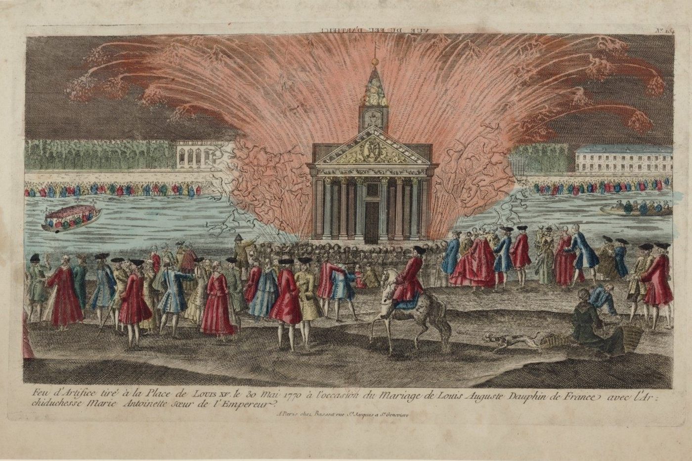 <p>Když nebe nad Paříží v roce 1770 rozzářil ohňostroj, došlo k šílené panice. V nastalé tlačenici přišly o život stovky lidí. <em>(ilustrace: Bibliothèque nationale de France, CC0)</em></p>