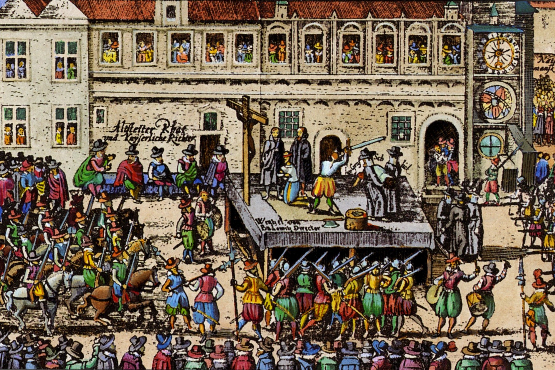 <p>Staroměstská exekuce. Kat Jan Mydlář si za svou práci účtoval 584 kop grošů. <em>(ilustrace: Wikimedia Commons, CC0)</em></p>
