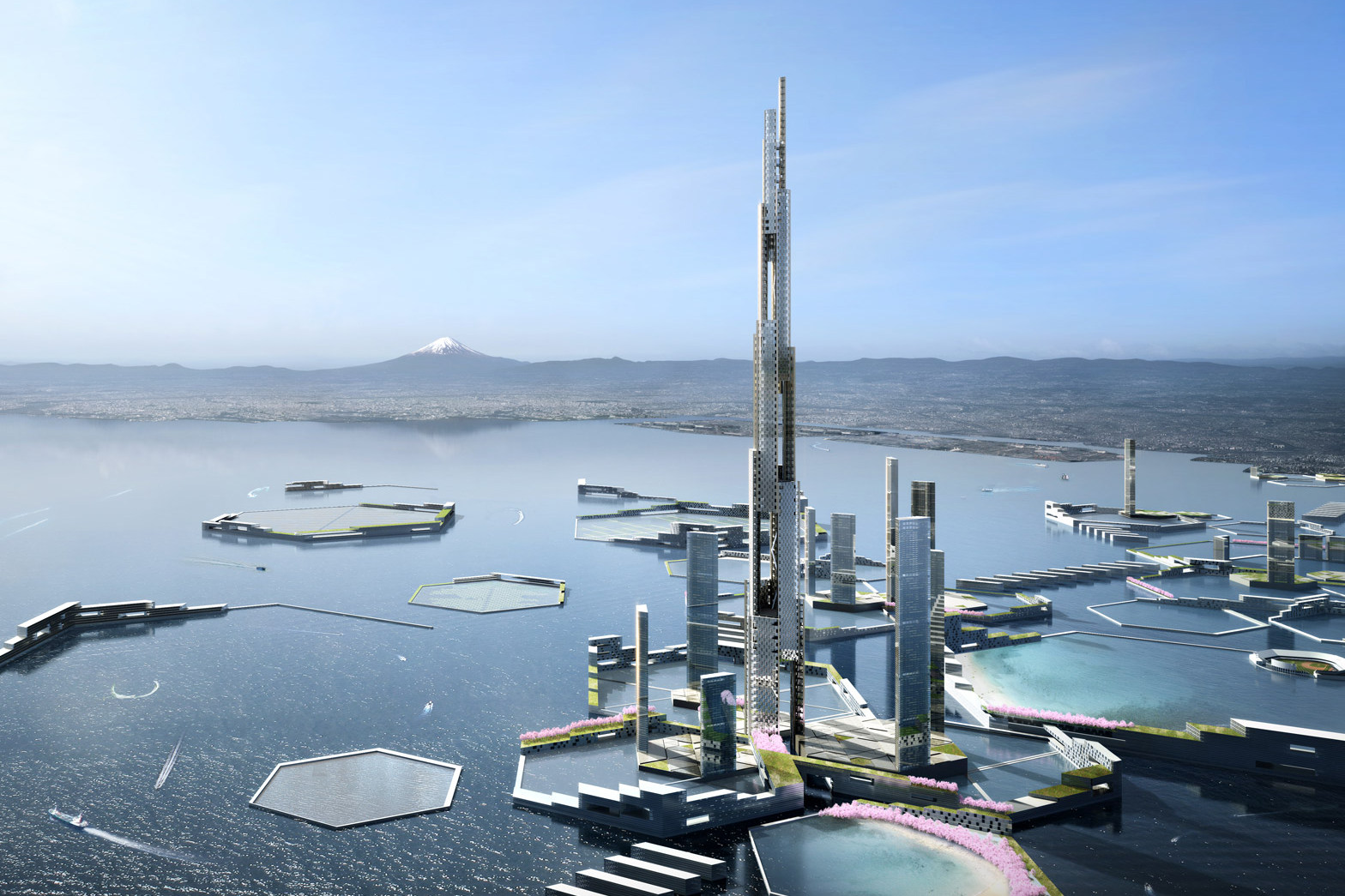 <p>Vizualizace japonského mrakodrapu Mile Tower. <em>(foto: © Kohn Pedersen Fox)</em></p>