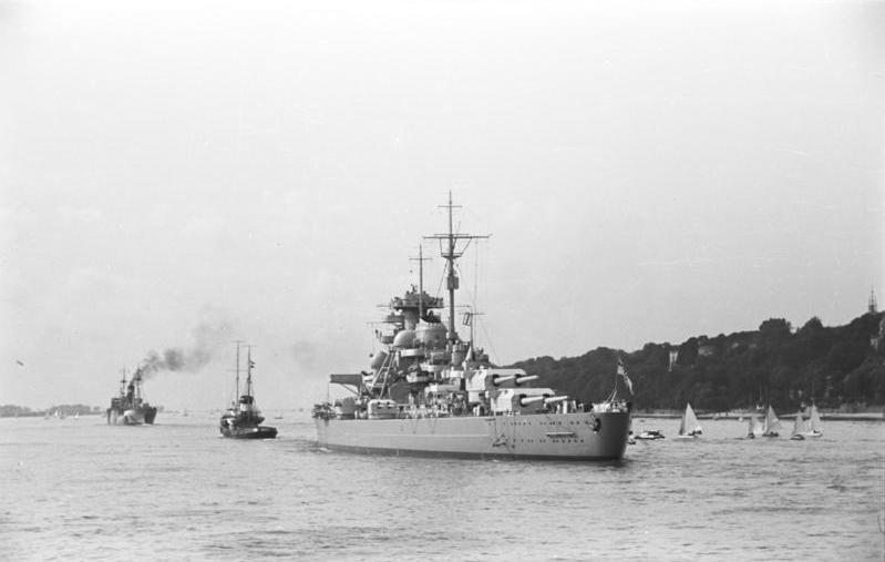 <p>Německá bitevní loď <em>Bismarck</em> během zkoušek.<em> (foto: Wikimedia Commons, Bundesarchiv, CC-BY-SA 3.0)</em></p>