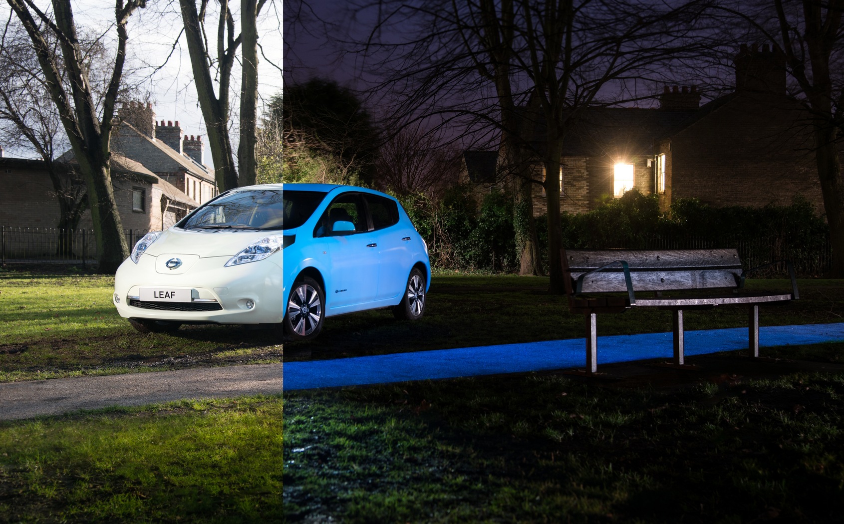 Svítící elektromobil Nissan Leaf - 