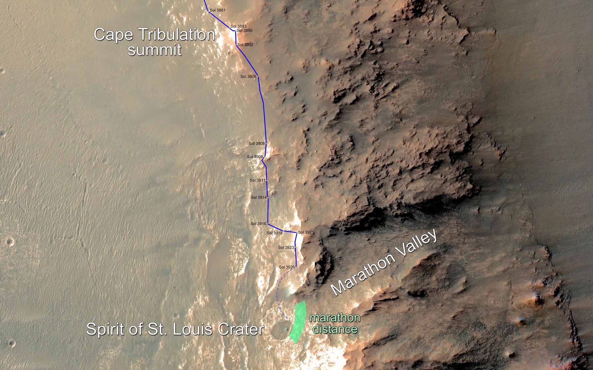 Trasa roveru Opportunity - 